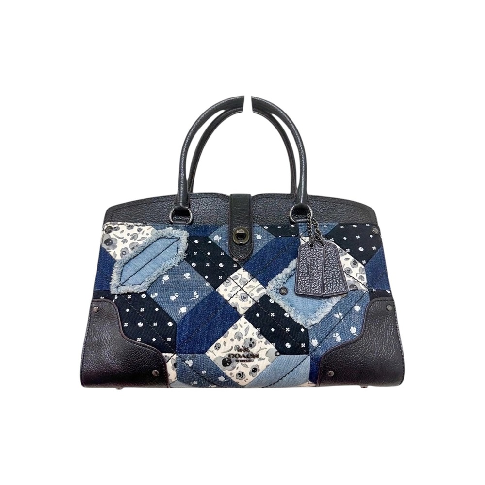 Coach‎ Mercer 30 Canyon Quilt Denim Patchwork Satchel Crossbody 37976